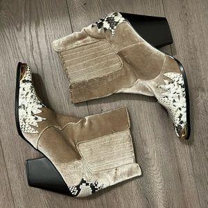 Cape Robbin Snake Print Mix Media Cowboy Bootie